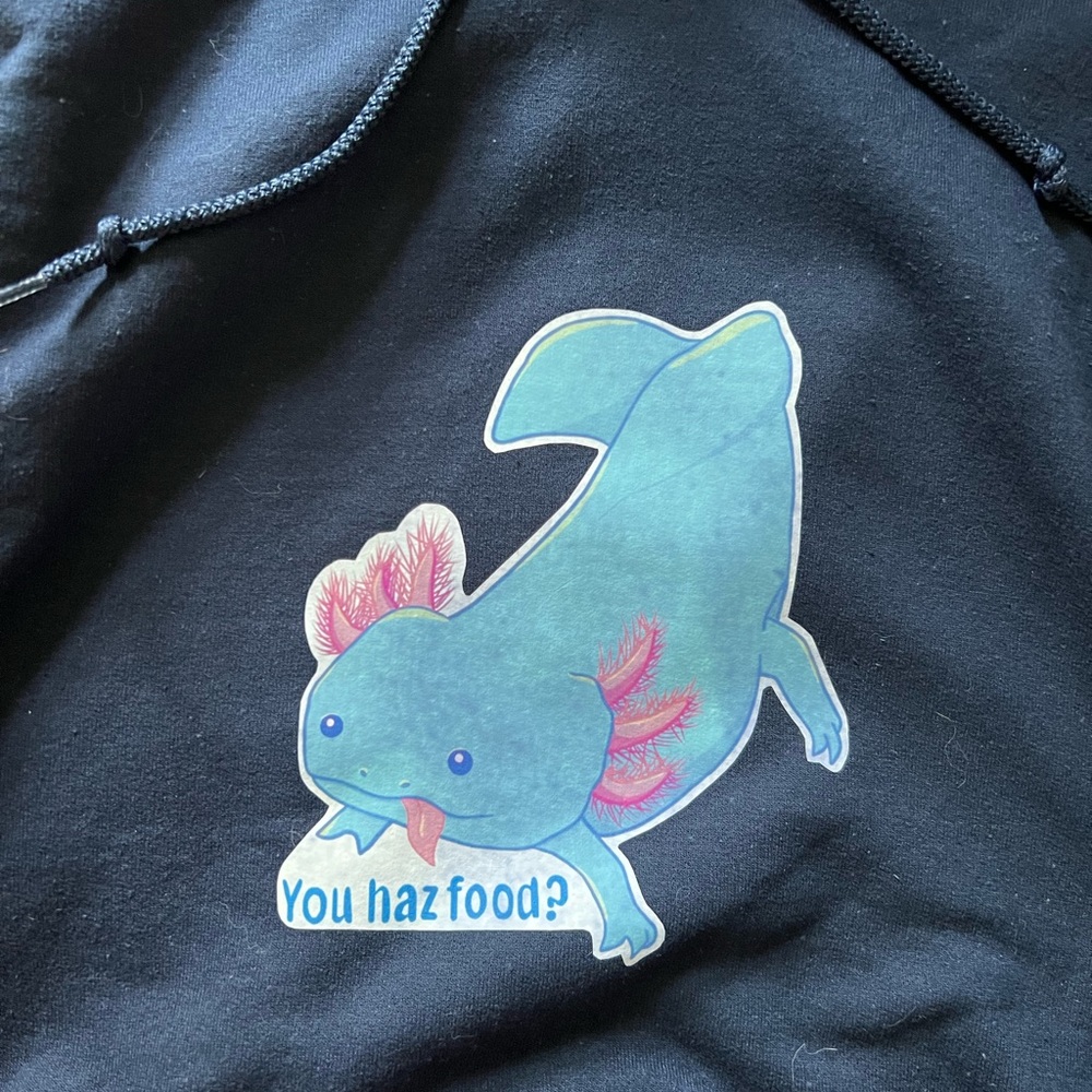 Original design hungry axolotl hoodie error print